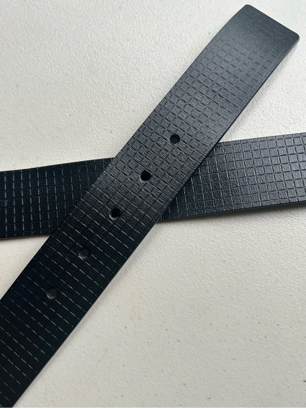 Aerie Textured Grid Leather Belt, Black M NWT